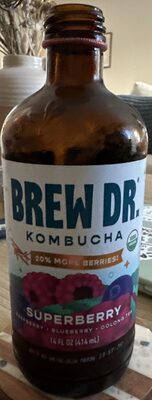 Superberry Raspberry, Blueberry, Oolong Tea Kombucha, Superberry