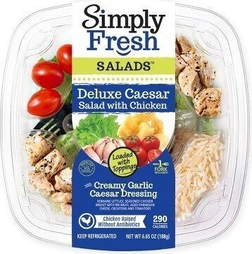 Deluxe Caesar With Chicken Salad With Creamy Garlic Caesar Dressing, Deluxe Caesar With Chicken