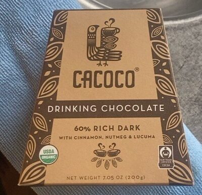 60% Rich Dark Drinking Chocolate With Cinnamon, Nutmeg & Lucuma, Cinnamon, Nutmeg & Lucuma