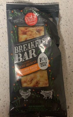 Uncured Bacon & Cheddar Cheese Breakfast Bar With Hash Browns, Uncured Bacon & Cheddar Cheese