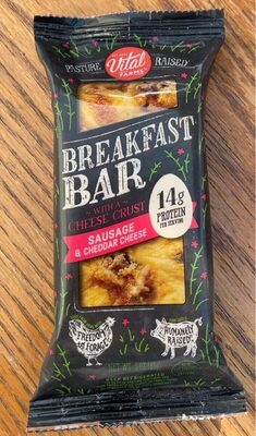 Sausage & Cheddar Cheese Breakfast Bar With A Cheese Crust, Sausage & Cheddar Cheese