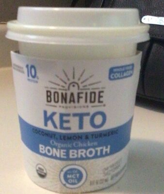 Keto Coconut, Lemon & Turmeric Organic Chicken Bone Broth, Chicken