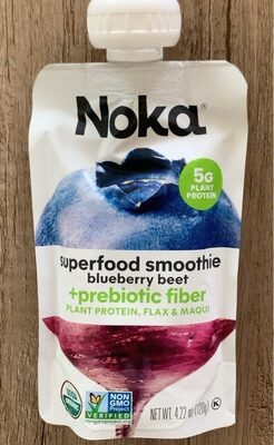 Organic Blueberry / Beet Maqui Berry / Banana / Apple / Lemon Flax & Plant Protein Superfood Smoothie, Blueberry, Beet Maqui Berry, Banana, Apple, Lemon