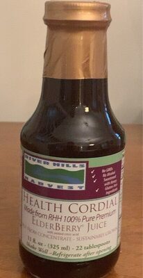 Health Cordial 100% Pure Premium Elderberry Juice, Elderberry