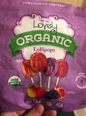 Organic Lollipops, Strawberry; Pomegranate; Mango; Grape