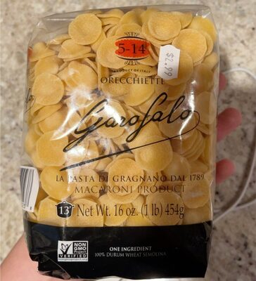 100% Durum Wheat Semolina Macaroni Product, No. 5-14 Orecchiette