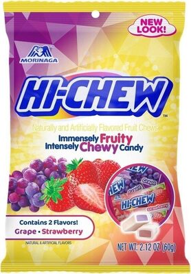 Grape, Strawberry Immensely Fruity Intensely Chewy Candy Chews, Grape, Strawberry