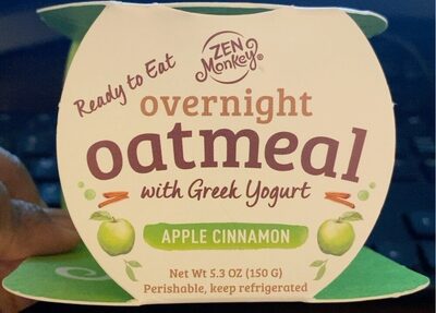 Apple Cinnamon Overnight Oatmeal With Greek Yogurt, Apple Cinnamon
