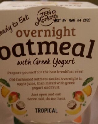 Tropical Overnight Oatmeal With Greek Yogurt, Tropical