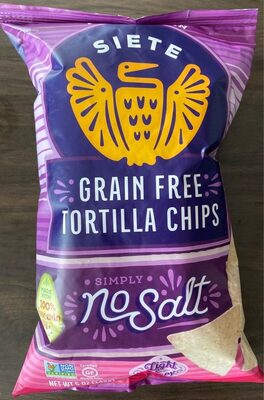 No Salt Grain Free Tortilla Chips, No Salt