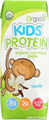 Kids Grass-Fed Protein 8 G, Fiber 3 G Organic Nutritional Shake, Vanilla, Vanilla