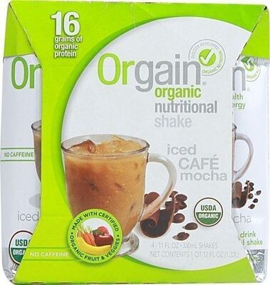 Organic Nutrition Grass-Fed Protein 16 G Shake, Iced Cafe Mocha, Iced Cafe Mocha