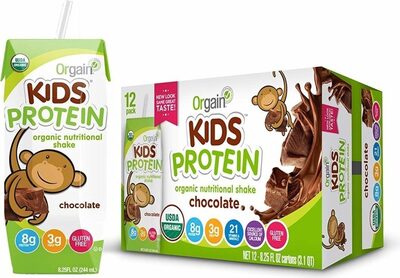 Kids Grass-Fed Protein 8 G, Fiber 3 G Organic Nutritional Shake, Chocolate, Chocolate