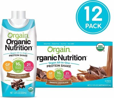 Organic Plant Protein 16G Nutrition Shake, Smooth Chocolate, Smooth Chocolate