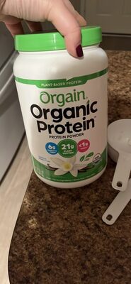 Organic Plant-Based Protein 21 G Powder, Vanilla Bean, Vanilla Bean