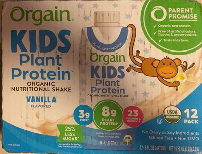 Kids Plant Protein 8 G Organic Nutritional Shake, Vanilla, Vanilla
