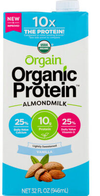 Organic Almondmilk Plant-Based Protein 10G + Protein, Lightly Sweetened Vanilla, Lightly Sweetened Vanilla