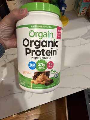 Organic Plant-Based Protein 21 G, Sugar 1 G, Prebiotic + Fiber 6 G Protein Powder, Chocolate Peanut Butter, Chocolate Peanut Butter