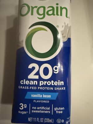 Vanilla Bean Flavor Grass Fed Protein Shake, Vanilla Bean
