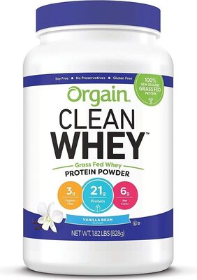 Grass-Fed Whey Protein 21 G Powder, Vanilla Bean, Vanilla Bean