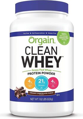 Grass-Fed Whey Protein 21 G Powder, Creamy Chocolate Fudge, Creamy Chocolate Fudge