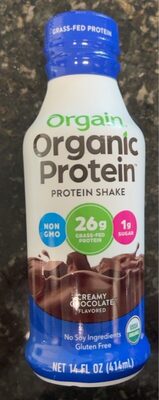 Organic Grass-Fed Protein 26G Shake, Creamy Chocolate, Creamy Chocolate