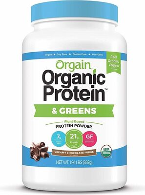 Organic Plant-Based Protein 21 G Powder, Creamy Chocolate Fudge, Creamy Chocolate Fudge