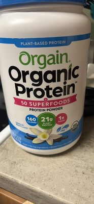 Organic Protein 21 G + 50 Superfoods Powder, Vanilla Bean, Vanilla Bean