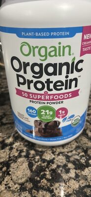 Organic Protein 21 G + 50 Superfoods Powder, Creamy Chocolate Fudge, Creamy Chocolate Fudge