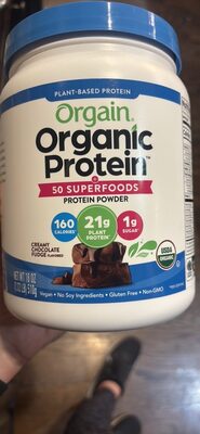 Organic Protein 21 G + 50 Superfoods Powder, Creamy Chocolate Fudge, Creamy Chocolate Fudge