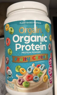 Organic Plant-Based Protein 21 G, Sugar 0 G, Prebiotic + Fiber 8 G Powder, Fruity Cereal, Fruity Cereal