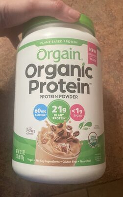 Organic Plant-Based Protein 21G Powder, Iced Coffee, Iced Coffee
