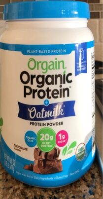 Organic Plant Protein 20 G, Sugar 1 G Oatmilk Protein Powder, Chocolate, Chocolate