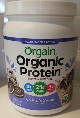 Organic Protein 21 G Powder, Cookies'N Cream, Cookies'N Cream