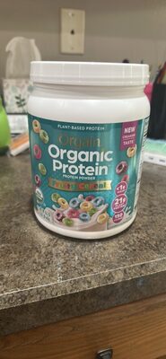 Organic Plant-Based Protein 21G, Sugar 0G, Prebiotic + Fiber 8G Protein Powder, Fruity Cereal, Fruity Cereal