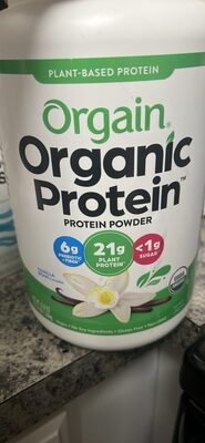 Organic Plant-Based Protein 21G Powder, Vanilla Bean, Vanilla Bean