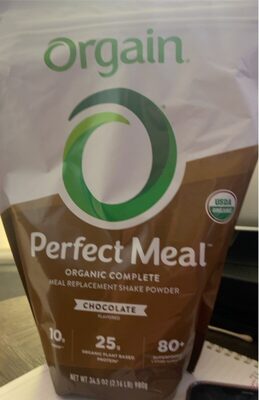 Organic Complete Plant Based Protein 25 G Meal Replacement Powder, Chocolate, Chocolate