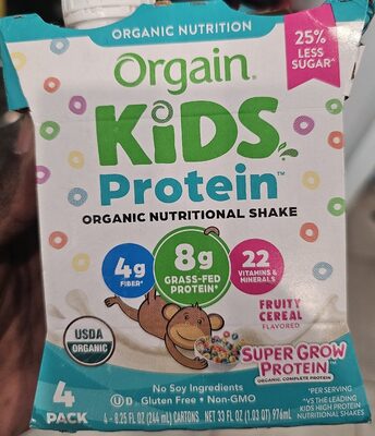 Kids Organic Protein 8 G Nutritional Shake, Fruity Cereal, Fruity Cereal