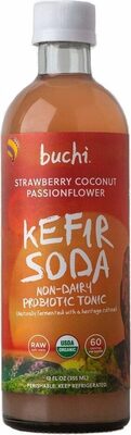 Strawberry Coconut Passionflower Kefir Soda Non-Dairy Probiotic Tonic, Strawberry Coconut Passionflower