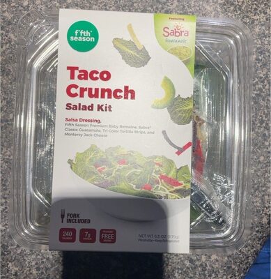 Taco Crunch Salsa Dressing, Fifth Season Premium Baby Romaine, Sabra Classic Guacamole, Tri-Color Tortilla Strips, And Monterey Jack Cheese Salad Kit, Taco Crunch