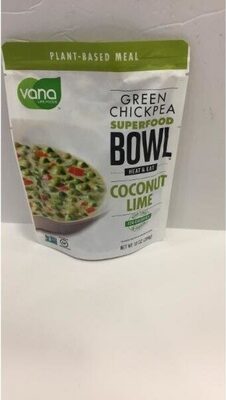 Coconut Lime Green Chickpea Superfood Bowl, Coconut Lime