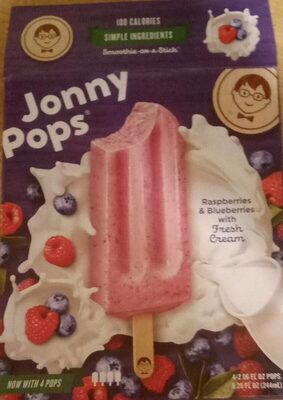 Raspberries & Blueberries With Fresh Cream Pops, Raspberries & Blueberries With Fresh Cream