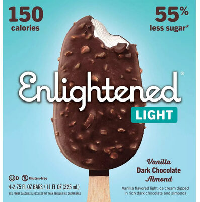 Vanilla Dark Chocolate Almond Light Ice Cream Bars, Vanilla Dark Chocolate Almond