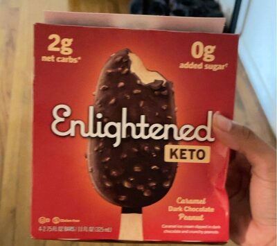 Keto Caramel Dark Chocolate Peanut Ice Cream Bars, Caramel; Dark Chocolate; Peanut