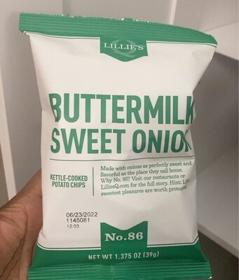 Buttermilk Sweet Onion No.86 Kettle-Cooked  Potato Chips, Buttermilk; Sweet Onion