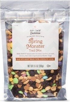 Spring Monster Trail Mix With Milk Chocolate Candies, Peanuts, Raisins, Chocolate Chips & Peanut Butter Chips, Made With M&M's Pastel Milk Chocolate Candies, Spring Monster