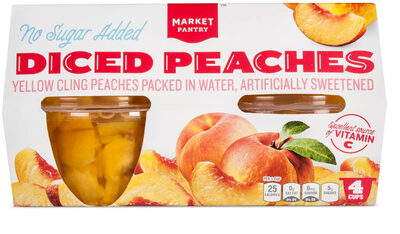Yellow Cling Diced Peaches Packed In Water, Water