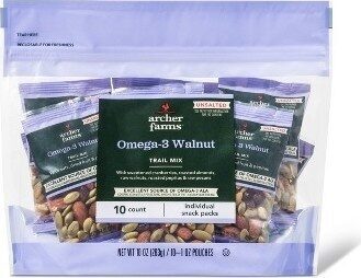 Unsalted Omega-3 Walnut Trail Mix With Sweetened Cranberries, Roasted Almonds, Raw Walnuts, Roasted Pepitas & Raw Pecans, Unsalted Omega-3 Walnut