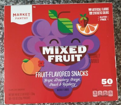 Mixed Fruit Grape, Strawberry, Orange, Peach & Raspberry Fruit-Flavored Snacks, Mixed Fruit