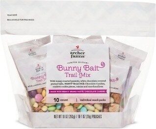 Bunny Bait Trail Mix With Honey-Roasted Peanuts, White Chocolate-Covered Pretzel Balls, M&M's Milk Chocolate Candies, Confetti Cookie Pieces, White Chocolate-Covered Raisins And Marshmallows, Bunny Bait